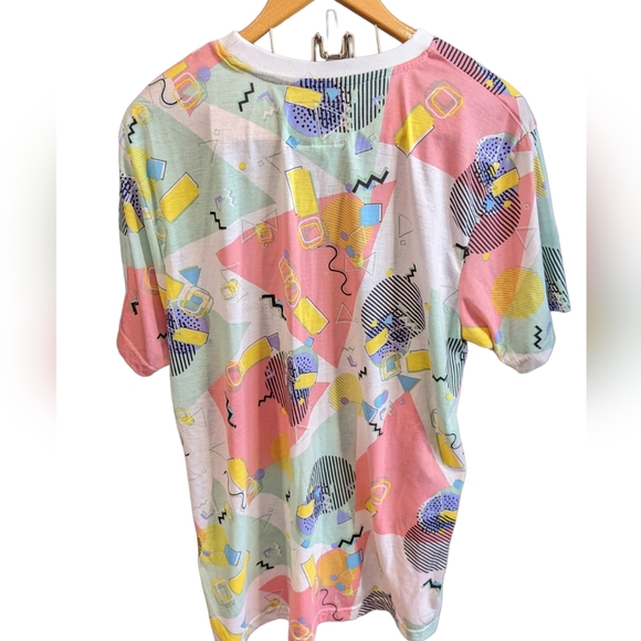 Drill Clothing Co. Oh Snap 1980s Pastel Party Triangle T Shirt Size XL - Picture 2 of 6